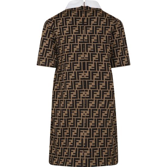 25FW [키즈] 펜디 원피스 JFB399 A6A6 F0E0X BROWN - FENDI