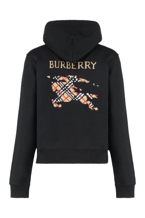 25FW 버버리 EKD 코튼 후드 티셔츠  8110966163735 A1189 Black - BURBERRY