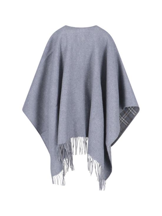 26SS 버버리 리버시블 체크 울 케이프  8071675A1345 GREY - BURBERRY