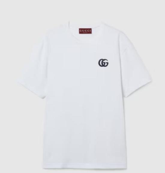 25SS 구찌 자수 코튼 저지 티셔츠  796395XJG559692 DOM