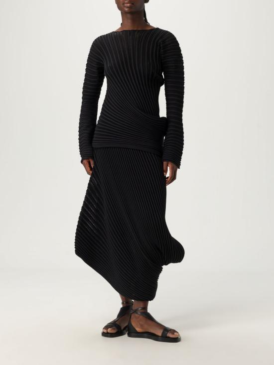 25FW 이세이 미야케 긴팔 티셔츠 IM56KN823 15 Black - ISSEY MIYAKE