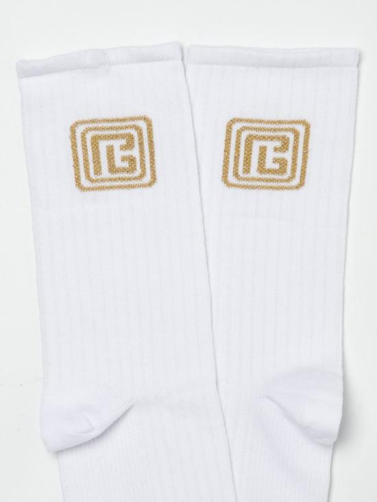 25FW [키즈] 발망 발목 양말 BW0R00Z0553 100OR White - BALMAIN