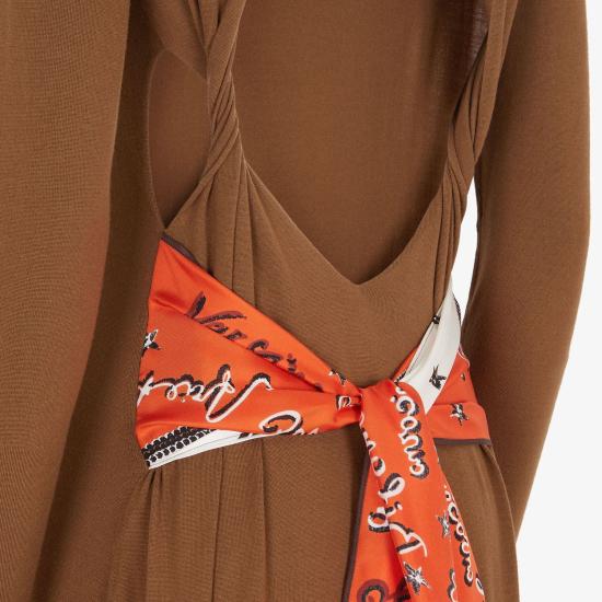 24FW 펜디 롱 원피스 FZDB56ANZD F0QD6 BROWN - FENDI