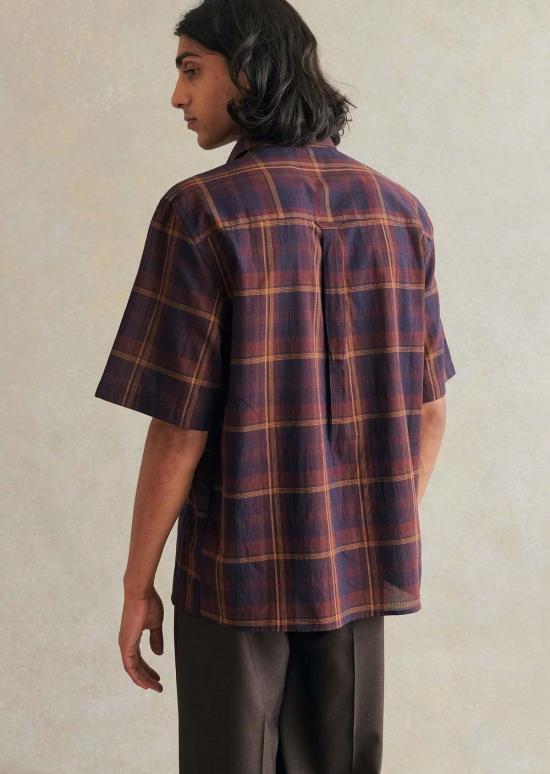  De Bonne Facture 반팔 셔츠 Painter's Shirt 버건디 체크 - OTHER BRANDS