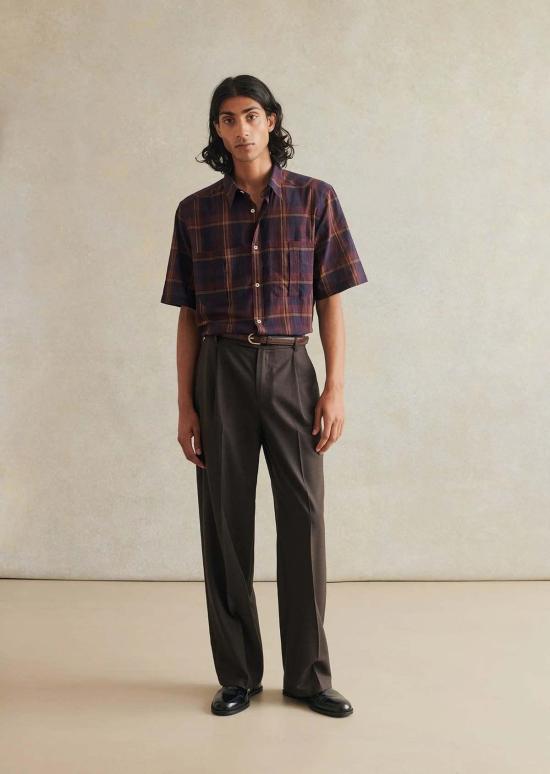  De Bonne Facture 반팔 셔츠 Painter's Shirt 버건디 체크 - OTHER BRANDS