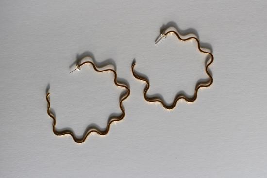  바디 더블 이어링 빅 칠 후프 브라스/실버 - BODY DOUBLE