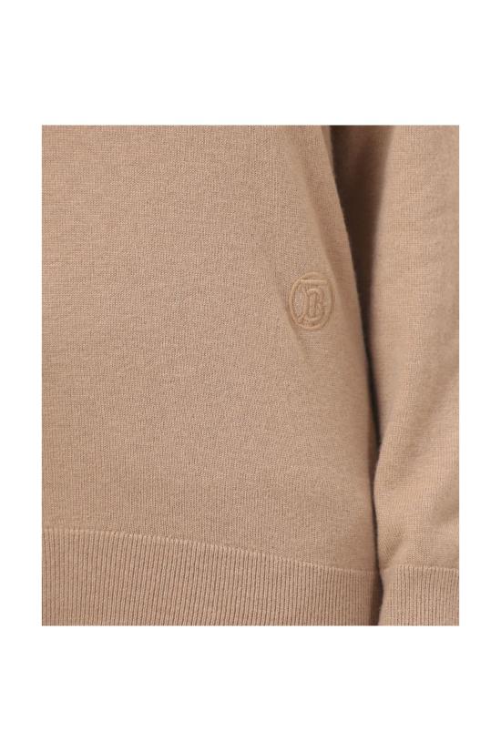 버버리 스트라이프 칼라 캐시미어 스웨터 8048429 1005 cammello - BURBERRY
