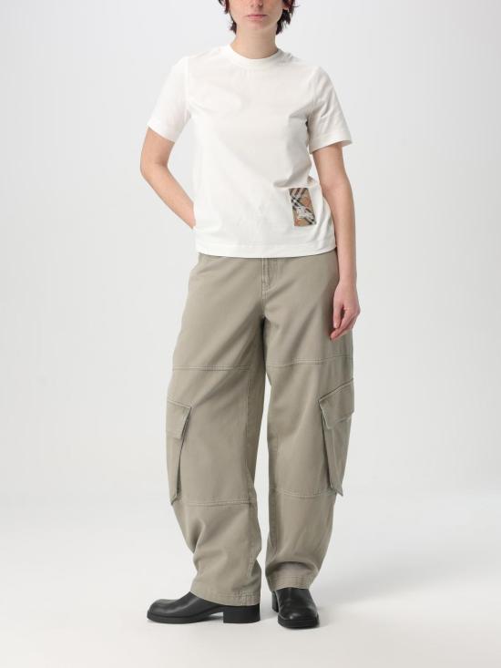 26SS 버버리 체크 라벨 티셔츠 8104886 White - BURBERRY