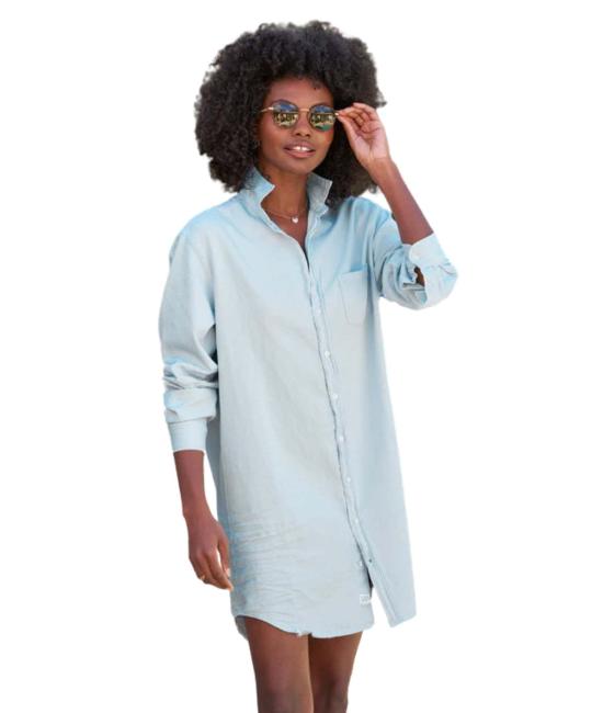  프랭크 앤 에일린 롱 원피스 프랭크 & 아일린 메리 클래식 셔츠드레스 클래식 블루 W/ 태터드 워시