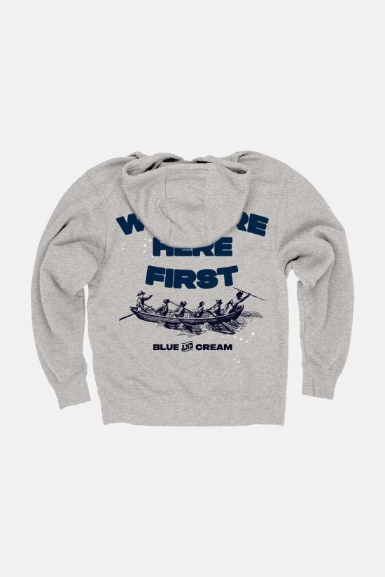  블루&크림 사그 하버 웨일러스 후드 티셔츠 - BLUE&CREAM