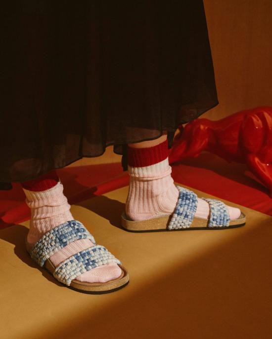  Marea New York 뮬/슬리퍼 더블 반다 슬라이드 인디고