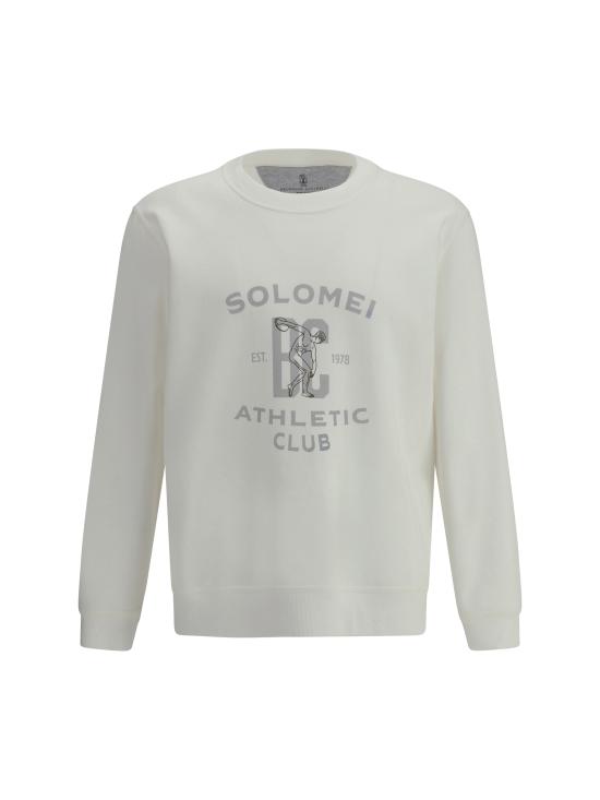 25FW 브루넬로 쿠치넬리 테크노 코튼 프렌치 테리 프린트 스웨트셔츠  MW8633380G C7220 WHITE