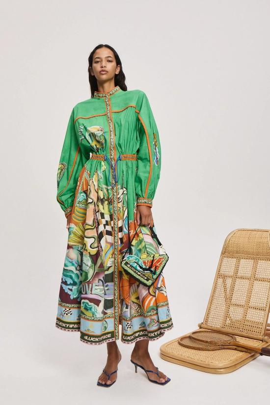  알레메 숏 원피스 알에메 럭키 페이스 셔츠드레스 - ALEMAIS