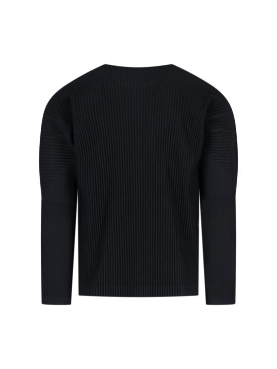  옴므 플리세 이세이 미야케 긴팔 티셔츠 HP57JK521 15 BLACK DOM - HOMME PLISSE' ISSEY MIYAKE