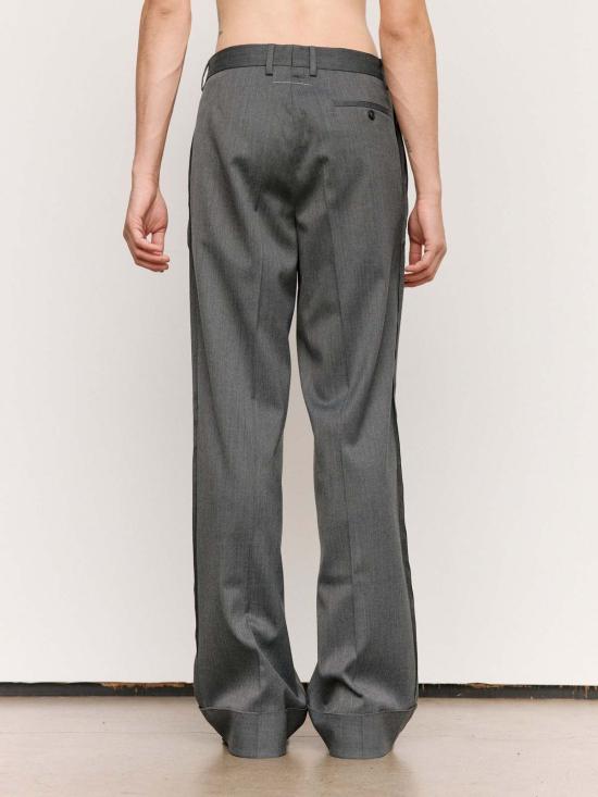  MM6 메종마르지엘라 스트레이트 팬츠 Mm6 메종 마르지엘라 그레이 울 인사이드 아웃 플리츠 팬츠 - MM6 MAISON MARGIELA