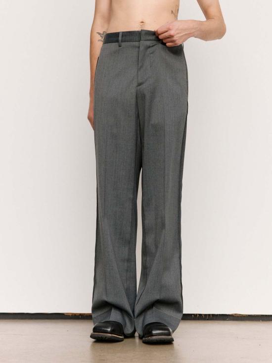  MM6 메종마르지엘라 스트레이트 팬츠 Mm6 메종 마르지엘라 그레이 울 인사이드 아웃 플리츠 팬츠 - MM6 MAISON MARGIELA