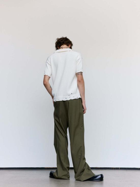  마르니 폴로 티셔츠 릴리 화이트 코튼 디셰블드 폴로 - MARNI