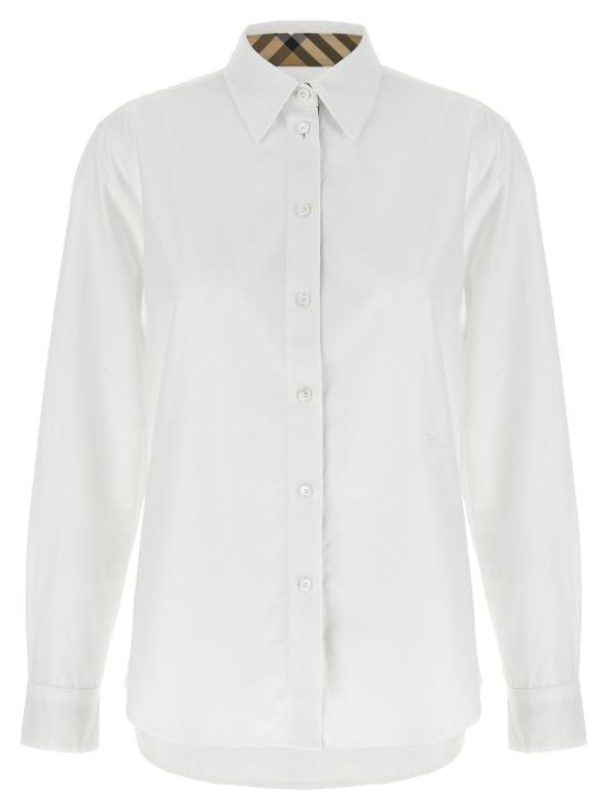 26FW 버버리 레귤러 핏 코튼 포플린 셔츠 8111217WHITE White