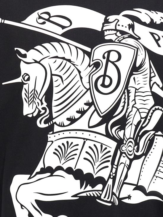 25FW 버버리 EKD 로고 프린트 코튼 숏슬리브 티셔츠 8095058BLACK White Black - BURBERRY