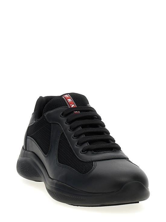 26FW 프라다 아메리카 컵 가죽 레더 로우탑 스니커즈 4E3400FG0006GWF0002 Black - PRADA