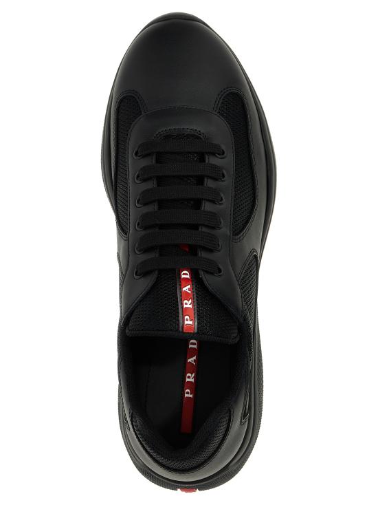 26FW 프라다 아메리카 컵 가죽 레더 로우탑 스니커즈 4E3400FG0006GWF0002 Black - PRADA