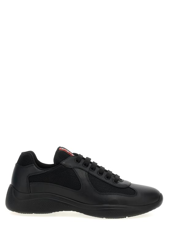 26FW 프라다 아메리카 컵 가죽 레더 로우탑 스니커즈 4E3400FG0006GWF0002 Black