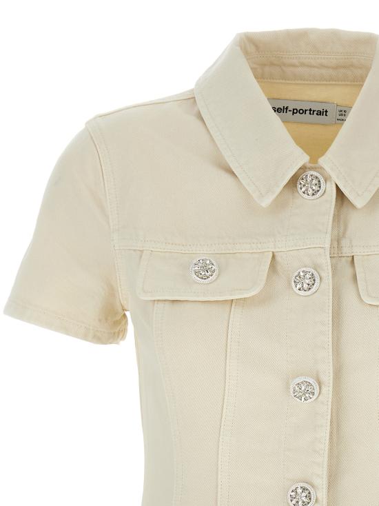 25FW 셀프 포트레이트 숏 원피스 PF25811SCCREAM White - SELF PORTRAIT