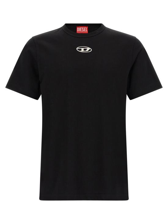 26FW 디젤 T-어드저스트-Od 메탈릭 오발 D 티셔츠 A178800CLBR9XX Black