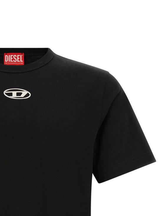 26FW 디젤 T-어드저스트-Od 메탈릭 오발 D 티셔츠 A178800CLBR9XX Black - DIESEL