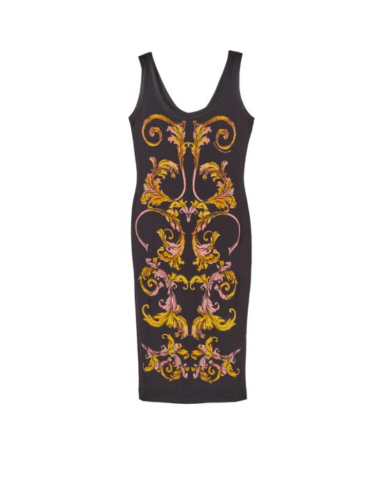 25SS 베르사체 미디 원피스 78HAO9P6 JS473 G89 NERO MULTI