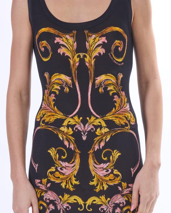 25SS 베르사체 미디 원피스 78HAO9P6 JS473 G89 NERO MULTI - VERSACE