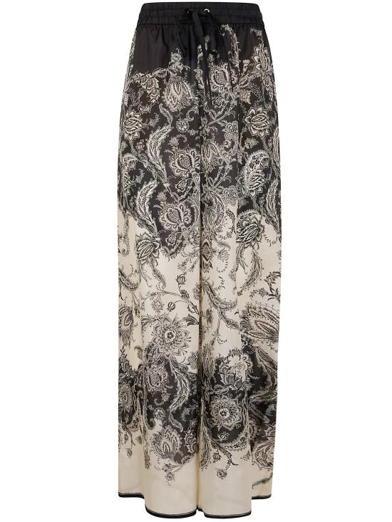 25FW 짐머만 스트레이트 팬츠 3254PSS251 CREAM BLACK FLORAL - ZIMMERMANN