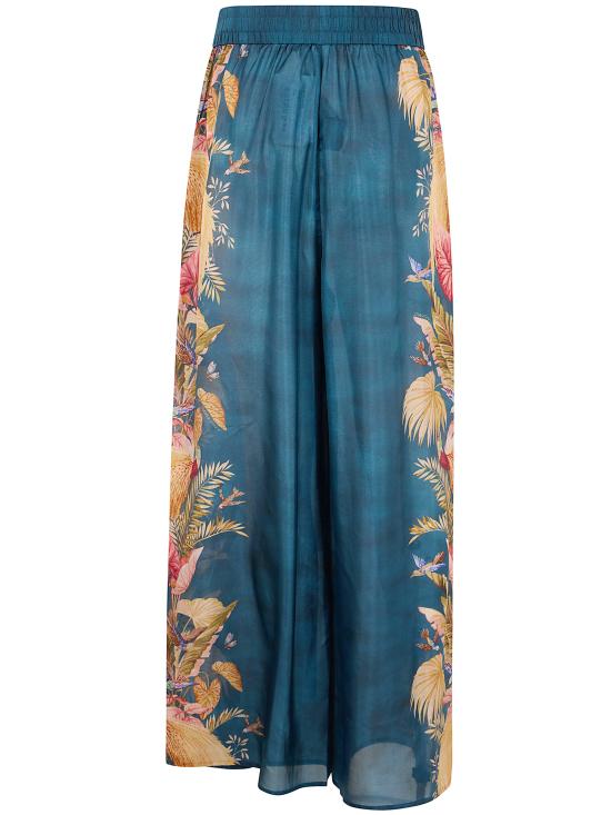 25FW 짐머만 스트레이트 팬츠 3575PSS253 DARK BLUE PALM FLORAL - ZIMMERMANN