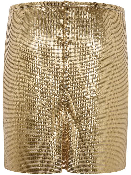 25FW 파코라반 숏 스커트 25PIJU012MH0006 097 P794 NEW GOLD - PACO RABANNE