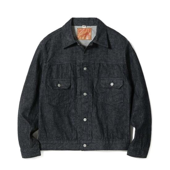  슈가케인 데님 자켓 Sc15650 14.25oz 블랙 셀비지 데님 재킷 1953년 모델 데님 재킷