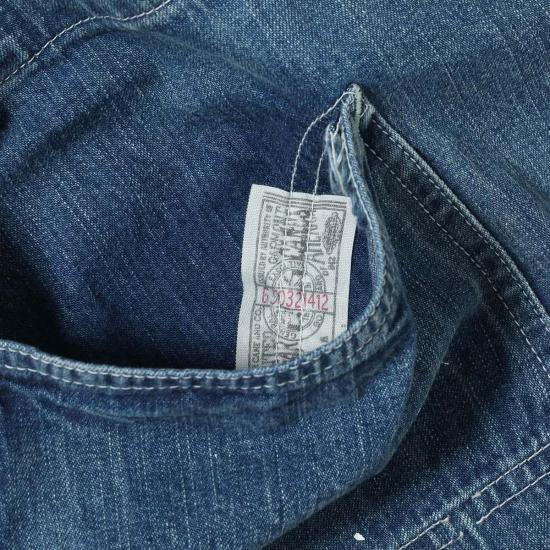  슈가케인 데님 자켓 Sc15708 11온스 블루 데님 워크 코트 에이지드 모델 코트 - SUGAR CANE