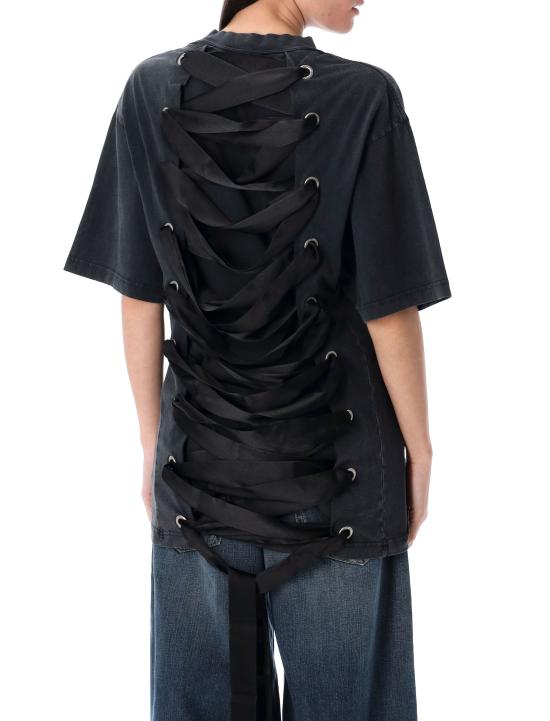  발렌시아가 레이스 티셔츠 831584 TSVC11041 BLACK - BALENCIAGA