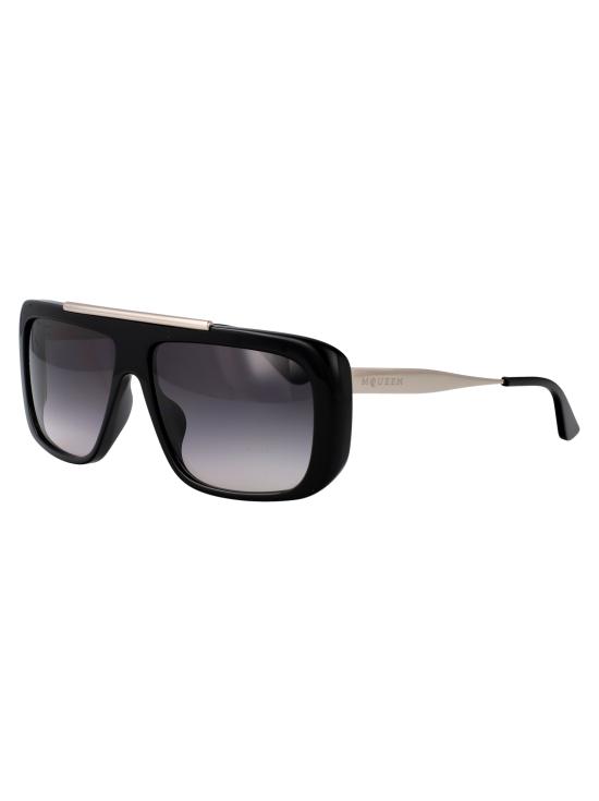 25SS 알렉산더 맥퀸 선글라스 AM0492S 001 BLACK SILVER GREY - ALEXANDER MCQUEEN