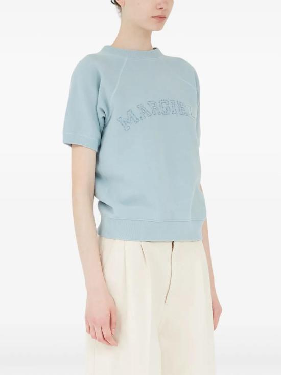25SS 마르지엘라 로고 프린트 스웨트 셔츠 S51GU0136M25016488 BLUE - MAISON MARGIELA
