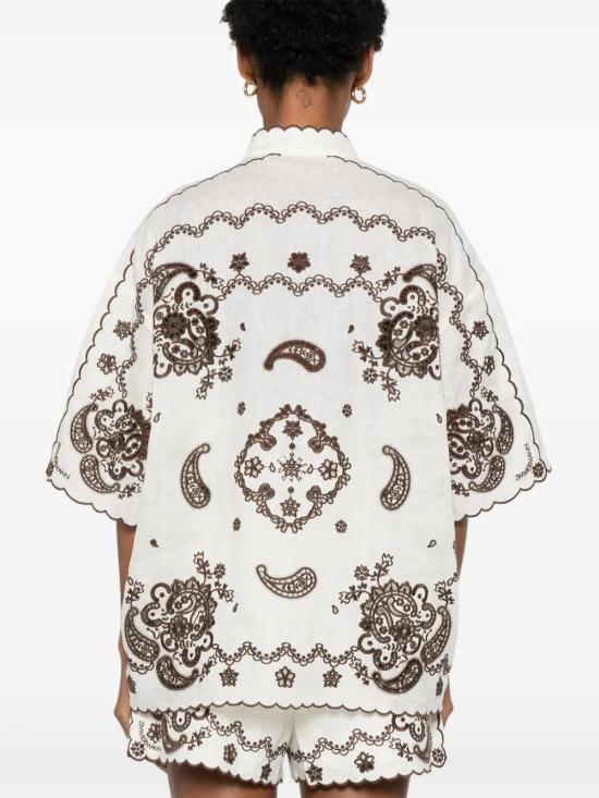 25FW 짐머만 반팔 티셔츠 3287TSS253IVCH White - ZIMMERMANN