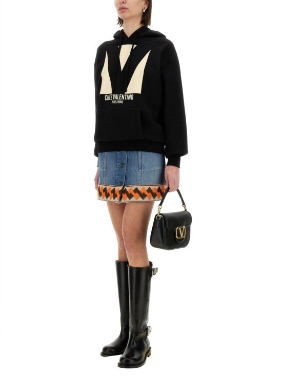  발렌티노 가라바니 후드 티셔츠 6B3MF24I960 0NO BLACK - VALENTINO GARAVANI