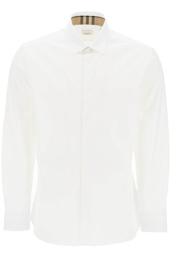 24FW 버버리 스트레치 코튼 셔츠 8071465A1464 WHITE