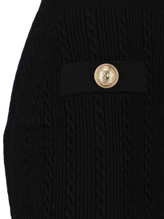 25FW 발망 미디 원피스 FF1R6033KI50 EAB Black - BALMAIN