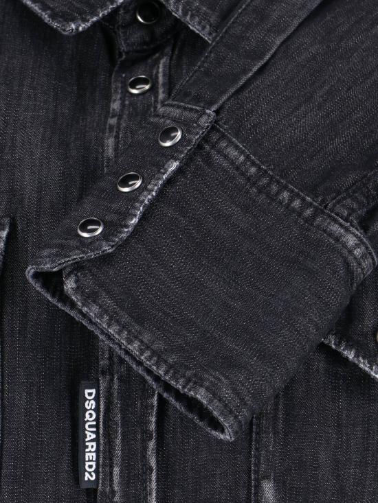 25FW 디스퀘어드2 데님 셔츠 S74DM0936 S30826 900 Black - DSQUARED2