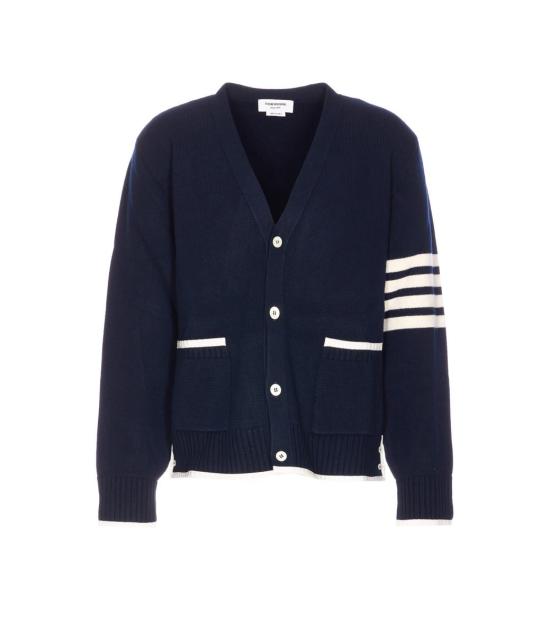 25FW 톰브라운 4바 밀라노 스티치 브이넥 메리노 울 가디건  MKC608AY1029415 BLUE