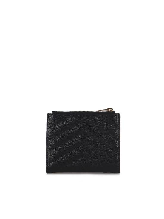 25FW 생로랑 그랑 드 뿌드르 엠보스드 레더 모노그램 2단 지갑 575879BOW011000 BLACK - SAINT LAURENT