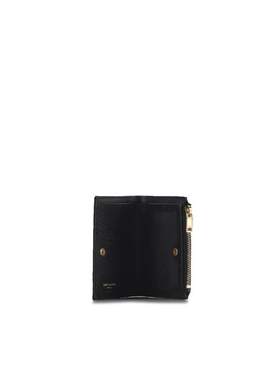 25FW 생로랑 그랑 드 뿌드르 엠보스드 레더 모노그램 2단 지갑 575879BOW011000 BLACK - SAINT LAURENT