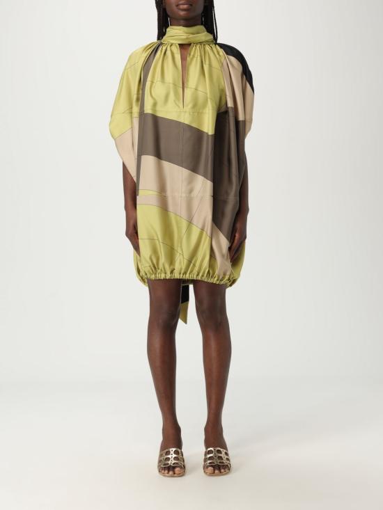 25SS 살바토레 페라가모 숏 원피스 13H173 783720 Acid Green