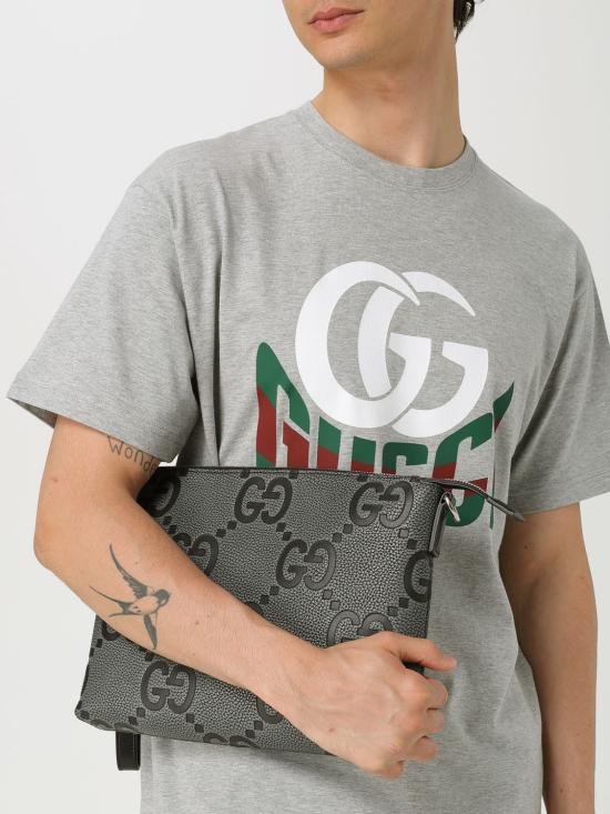 25FW 구찌 점보 GG 미디움 메신저 백 696009AAEB9 1045 Black - GUCCI