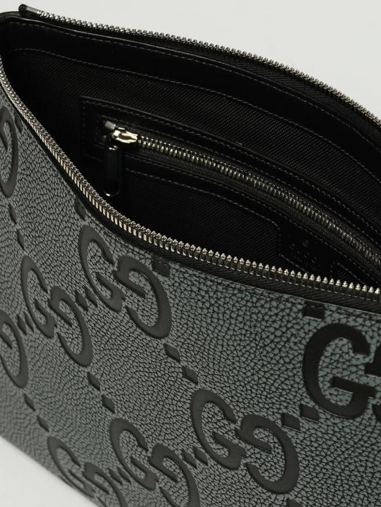 25FW 구찌 점보 GG 미디움 메신저 백 696009AAEB9 1045 Black - GUCCI